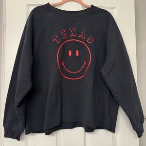 Texas Black Sweatshirt with Red Graphic